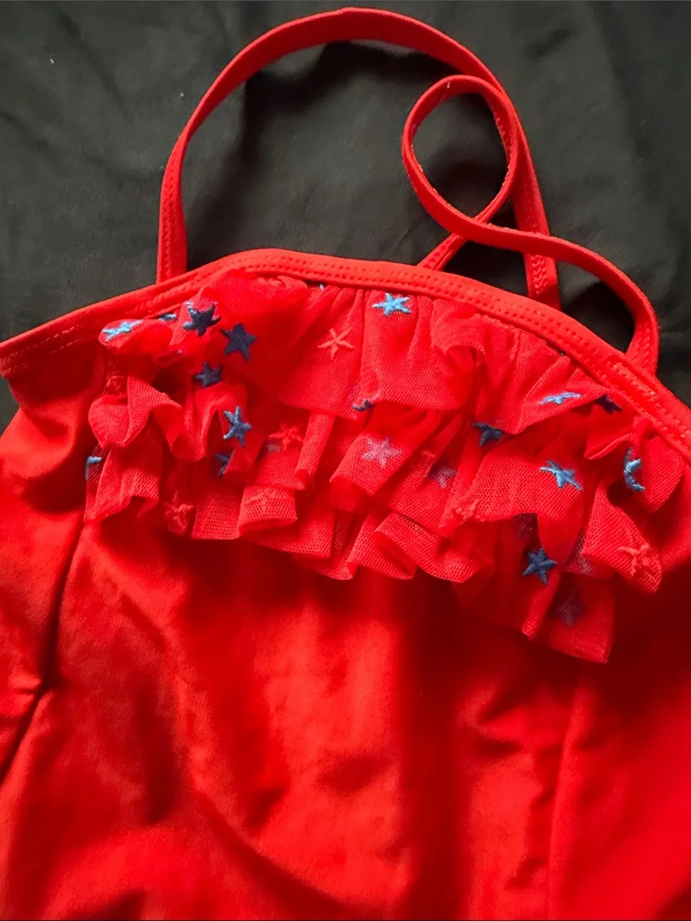 Red Ruffled One-Piece Swimsuit toddler
